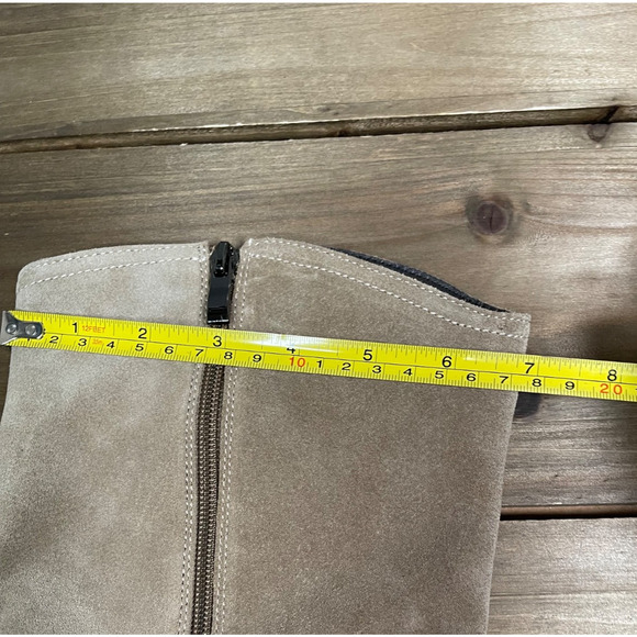 Vince Camuto Women's Babellie Mid Calf Boots Size 9 Taupe Suede Cowboy Western - Picture 14 of 16